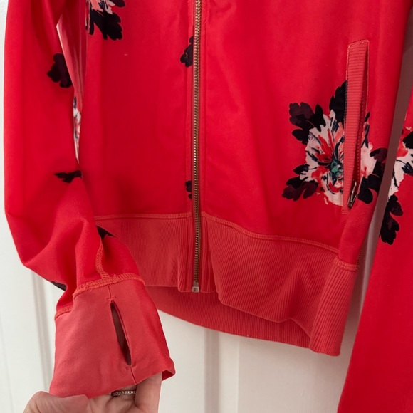 Lululemon Red Floral Zip-Up Hoodie - Picture 5 of 5
